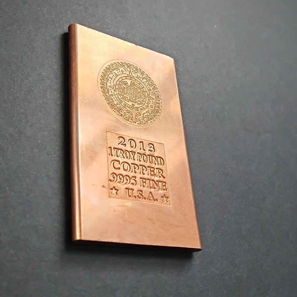 2 New Copper 1 pound .999 Fine Bullion Bars - Picture 3 of 5